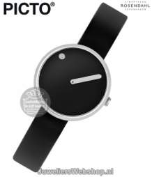 Picto Horloge Zwart PT43369 met Siliconenband