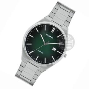 Prisma Herenhorloge P2421 Slimline Stainless Steel groen 