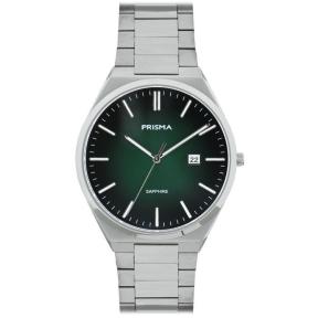 Prisma Herenhorloge P2421 Slimline Stainless Steel groen 