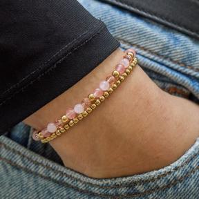 Rebel & Rose Armband RR-40165-G-M Roses And Cherry Glam Rocks 17,5cm