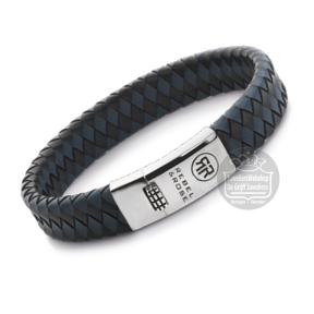 rebel & rose Braided Flat 925 Black Blue armband RR-L0177-S-L