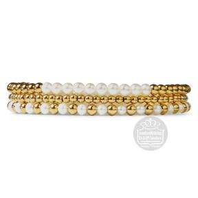 Rebel & Rose Armband RR-40126-G-S Mix Pearl Gem Gold 16,5cm
