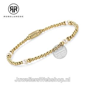 Rebel & Rose Armband RR-40136-G-S Touch Of Pearl Gem Gold 16,5cm