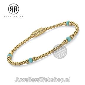 Rebel & Rose Armband RR-40142-G-S Touch Of Turquoise 16,5cm