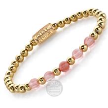 Rebel & Rose Armband RR-60081-G-S Yellow Gold meets Cherry Rose 16,5cm