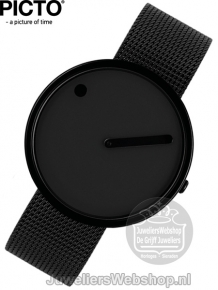 Picto Horloge Staal Zwart 43316-1020