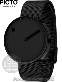 Picto Horloge Staal Zwart 43316-1020