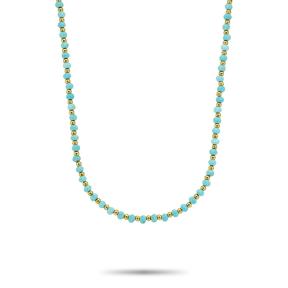 Rebel and Rose Necklace Mix Turquoise Gold 4mm RR-NL047-G-42 