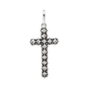 Rebel and Rose Hanger RR-PD009-S Zilver Pendant Studded Cross