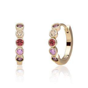 sparkling jewels Gold Tube Huggies CZ creolen eag35-MULTI02