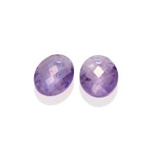 sparkling jewels Amethyst Medium Oval eardrops EAGEM05-MO