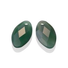 sparkling jewels earring Green Onyx ear leaf eardrops eagem53-fclf-s