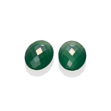 sparkling jewels Green Onyx Medium Oval eardrops EAGEM53-MO