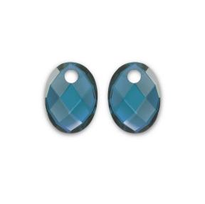 sparkling jewels Ocean Topaz QuartzMedium Oval eardrops EAGEM67-MO