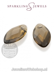 sparkling jewels earring editions facet smoky quartz ear leaf eardrops eagem23-fclf-s
