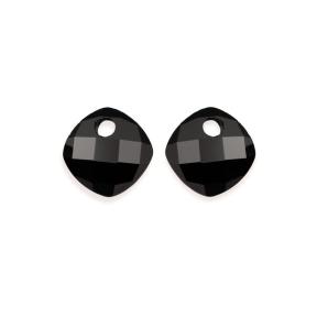 sparkling jewels Onyx Cushion Cut eardrops EAGEM07-CC