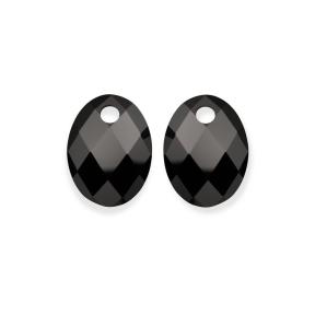 sparkling jewels Onyx Medium Oval eardrops EAGEM07-MO