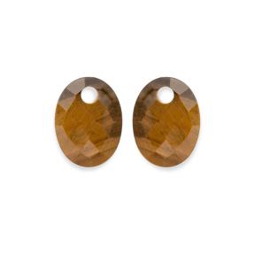 sparkling jewels Tiger Eye Medium Oval eardrops EAGEM09-MO