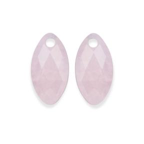 sparkling jewels earring editions facet rose quartz ear leaf eardrops eagem13-fclf-s