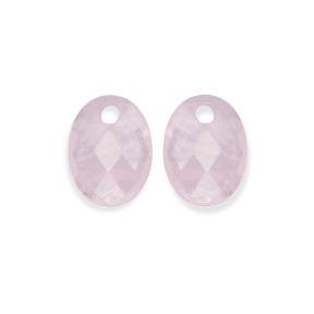 sparkling jewels Rose Quartz Medium Oval eardrops EAGEM13-MO