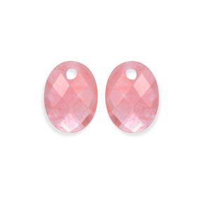 sparkling jewels Cherry Quartz Medium Oval eardrops EAGEM25-MO