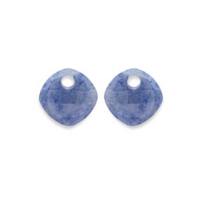 sparkling jewels Blue Aventurine Cushion Cut eardrops EAGEM37-CC