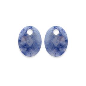 sparkling jewels Blue Aventurine Medium Oval eardrops EAGEM37-MO