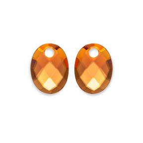 sparkling jewels Citrine Quartz Medium Oval eardrops EAGEM38-MO