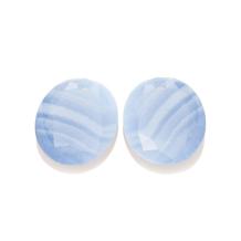 sparkling jewels Blue Lace Agate Round Oval eardrops eagem47-ro