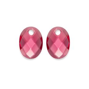 sparkling jewels Fuchsia Quartz Medium Oval eardrops EAGEM51-MO