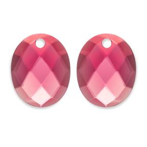 sparkling jewels earring editions facet Fuchsia Quartz Large Oval EAGEM51-RO