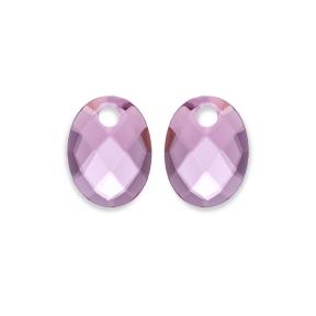 sparkling jewels Aubergine Quartz Medium Oval eardrops EAGEM59-MO