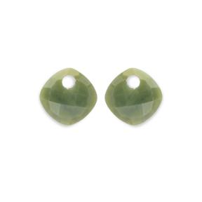 sparkling jewels Southern Jade Cushion Cut eardrops EAGEM61-CC