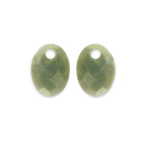 sparkling jewels Southern Jade Medium Oval eardrops EAGEM61-MO