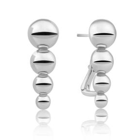 sparkling jewels earring Bubble silver oorstekers eas34