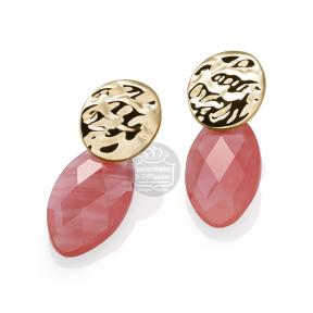 sparkling jewels earring Cherry Quartz ear leaf eardrops eagem25-fclf-s
