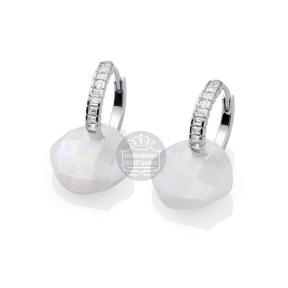 sparkling jewels Moonstone Cushion Cut eardrops EAGEM54-CC