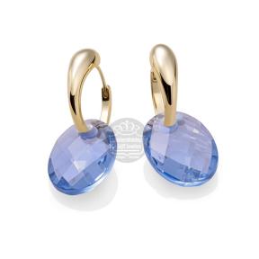 sparkling jewels Aquamarine Quartz Medium Oval eardrops EAGEM56-MO