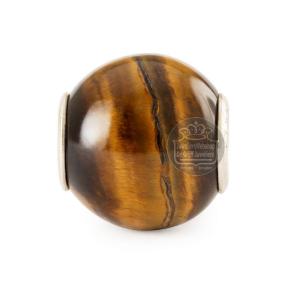 Trollbeads Ronde Gele Tijgeroog TSTBE-00042 geel bruin