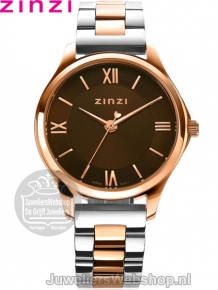 Zinzi Classy Mini Horloge Bicolor Rose Bruin ZIW1236