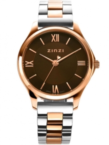 Zinzi Classy Mini Horloge Bicolor Rose Bruin ZIW1236