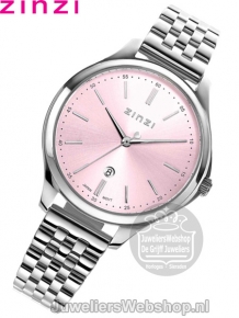 Zinzi Classy Horloge Zilver ZIW1041 Roze