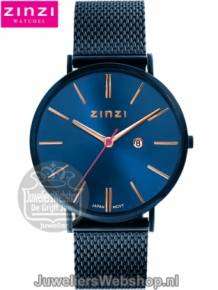 Zinzi ZIW414M Retro Horloge Blauw met Rose accenten