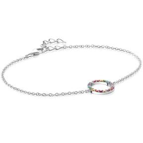 Zinzi ZIA2170Z Zilver armband met cirkel regenboog