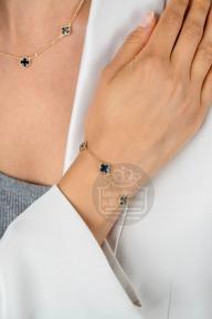 Zinzi ZIA2662B vergulden armband klaver vier blauw