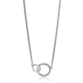 zinzi collier zic1782 zilveren ketting met zirconia cirkels