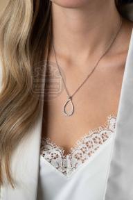 zinzi zilveren collier met zirkonia hanger ZIC2555 