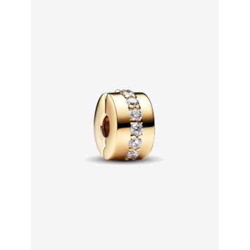 Pandora clip Silver Goldplated zirkonia front 761972C01