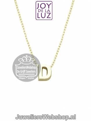 Joy de la Luz Yi-D gouden initials ketting met letter hanger D