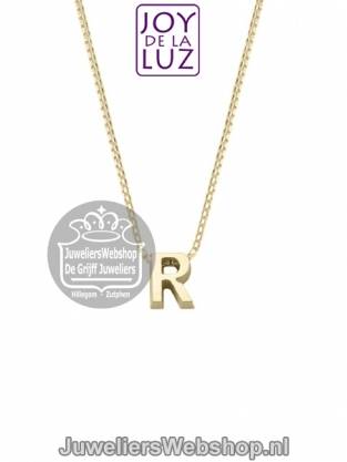 Joy de la Luz Yi-R gouden initials ketting met letter hanger R